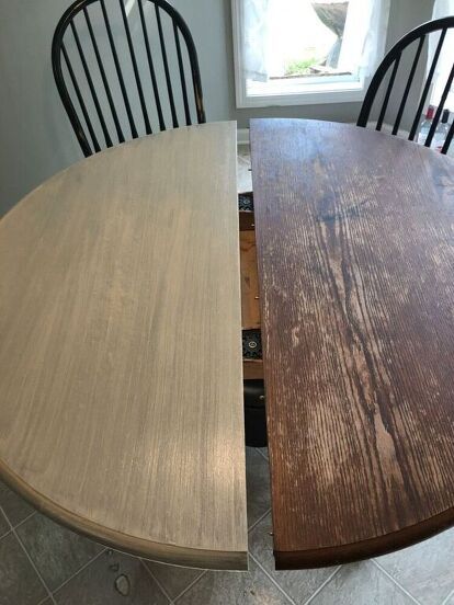 Chalk Paint Table Top, Veneer Table Makeover, Retique It Projects, Painting Laminate Table, Table Refinishing Ideas, Tjoko Paint, Table Flips, Painting Veneer, Table Chalk Paint