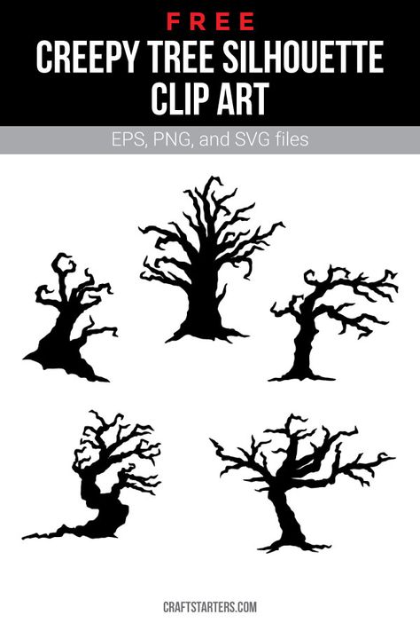 Free Tree Svg Files For Cricut, Halloween Spooky Tree, Maze Ideas, Vinyl Party, Scary Tree, Creepy Tree, Halloween Boxes, Spooky Tree, Dry Tree