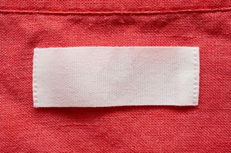 Blank clothing tag label on linen shirt ... | Premium Photo #Freepik #photo #background #label #fashion #tag Label Tag Clothing, Shirt Fabric Texture, Clothing Tags Label, Clothing Branding Design, Blank Clothing, Background Label, Vest Ideas, Pink Towels, Fashion Pics