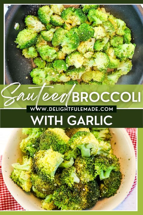 Sauteed Broccoli with Garlic | EASY Sauteed Broccoli Recipe! Saute Broccoli, Sauteed Broccoli, Broccoli With Garlic, Broccoli Sauteed, Broccoli Recipe, Easy Healthy Meal Prep, Vegetable Side, Broccoli Recipes, Healthy Meal Prep