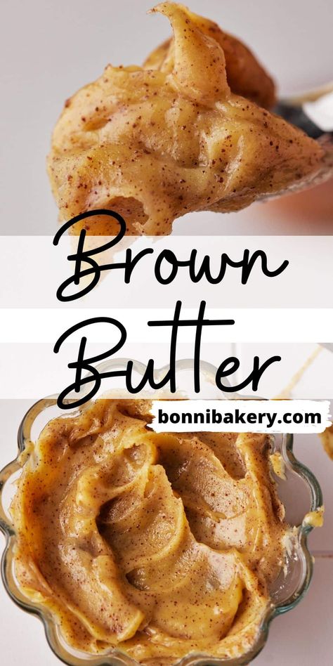 Brown butter is an amazing ingredient that will elevate any recipe, whether savoury recipes or dessert recipes. It's an easy step you can add into any recipe to make add incredible depth of flavor and get that wonderful nutty aroma. You can use browned butter for sauce, brown butter cookies, banana bread, brown butter brownies, or any recipe that calls for butter. Melted or solid, this brown butter is so delicious - it's even good on toast! Brown Butter Brownies, Butter From Scratch, Cookies Banana, Awesome Cookies, Flavored Butter Recipes, Butter Recipes Homemade, Make Brown, Brown Butter Cookies, Butter Cream Cheese Frosting