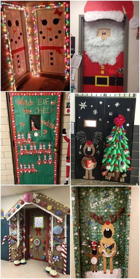 Christmas Decoration At School, Ideas For Christmas Door Decorating, Kids Bedroom Door Christmas Decorations, Santa Chimney Door Decoration, Christmas Decorations Classroom Door, Christmas School Door Decorating Ideas, Christmas Tree Classroom Door Ideas, Santa Workshop Classroom Door, Kids Christmas Door Decorations