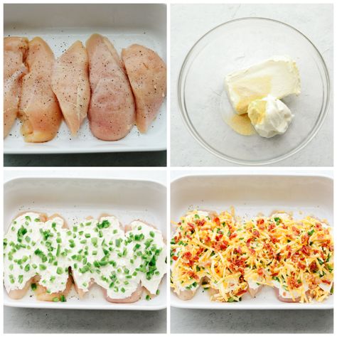 Dinnertime-ready, this jalapeno popper chicken is creamy and delicious with the perfect amount of heat! It has all of the flavors of your favorite appetizers, but in one easy-to-make meal! Jalapeno Ranch Chicken, Jalapeño Pepper Chicken, Baked Jalapeno Popper Chicken, Crockpot Jalapeno Popper Chicken, Jalapeno Popper Chicken Sandwich, Cream Cheese Jalapeno Chicken, Jalapeño Cream Cheese Chicken, Jalapeño Popper Chicken Bake, Jalepeno Chicken Bake