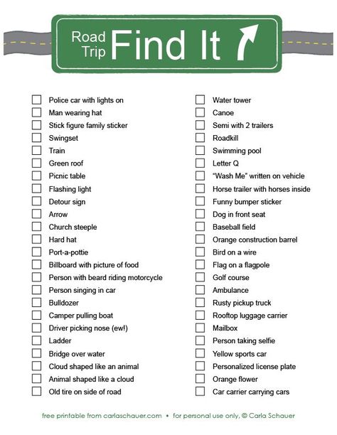 Travel Scavenger Hunt for Tweens from Carla Schauer Designs at carlaschauer.com Travel Scavenger Hunt, Free Road Trip Printables, Fun Road Trip Games, Road Trip Scavenger Hunt, Family Car Trip, Road Trip Printables, Trip Checklist, Road Trip Checklist, Trip Games