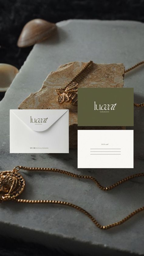 Brand identity for jewellery brand Jewellery Brand Identity, Jewelry Brand Identity, Jewelry Business Card, Design Envelope, Envelope Gift, Sixth Form, Branding Mood Board, Jewellery Brand, Branding Logo Design