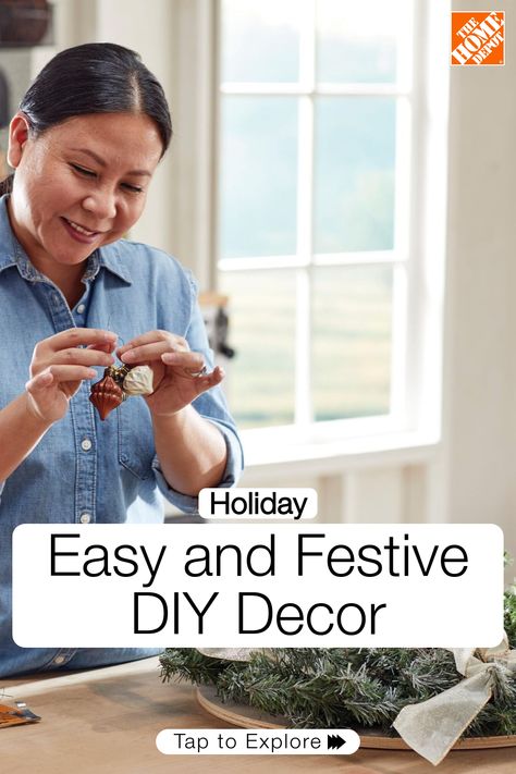 Make the holidays extra merry this year with easy DIY holiday decor ideas from The Home Depot. Create a fragrant herb centerpiece, stylish tassel and more to spruce up your home or give as gifts. Tap to learn more. Creative Christmas Decorations, Herb Centerpieces, Joy Decorations, Christmas Tree Decorating Tips, Cozy Holiday Decor, Holiday Decor Ideas, Neutral Christmas Decor, Elegant Christmas Trees, Festival Diy