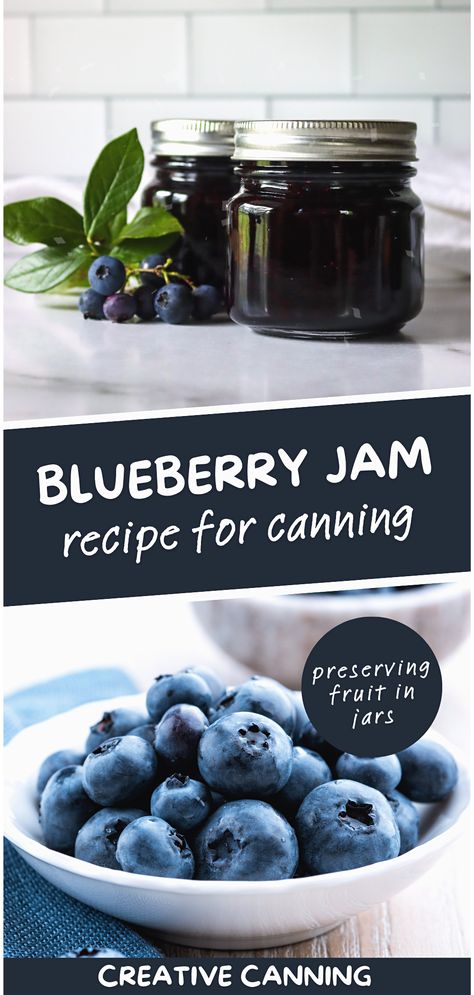 Recipe For Blueberry Jam, Blueberry Jelly Recipe Homemade Jams, Blueberry Jam Recipe With Pectin, Diy Fruit Preserves, Blueberries Jam Recipes, Easy Blueberry Jam No Pectin, Blueberry Jam Recipe Canning With Pectin, Blueberry Preserves Recipe Canning, Canned Blueberry Jam