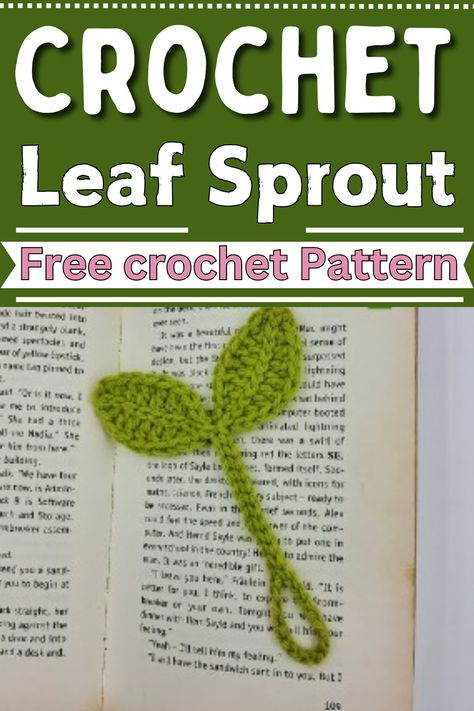 Crochet Leaf Sprout Pattern For Greenly Tidying Up Spaces Crochet Free Leaf Patterns, Leafs Crochet Pattern, Leaf Charger Crochet, Headphone Leaf Crochet Pattern, Sprout Crochet Tutorial, Headphone Sprout Crochet Pattern Free, How To Crochet A Sprout, Crochet Animal Crossing Leaf, Crochet Leaf Sprout Free Pattern