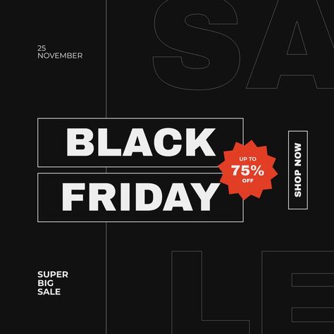 Get this template to announce a special offer or sale. Customize it easily and share on your socials. No design skills needed. Blackfriday Design Instagram, Black Friday Social Media Design, Black Friday Design Ideas, Best Seller Design, Black Friday Banner Design, Black Friday Website Design, Black Friday Email Design, Black Friday Graphic, Friday Graphic