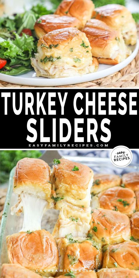 WOW! These Hawaiian Roll Turkey Cheese Sliders are a home run for flavor! This easy turkey sliders recipe makes a great appetizer, is perfect for tailgating, or can even be made for an easy dinner. These Hawaiian Roll Sliders are made with turkey and cheese then the Hawaiian Rolls are smothered in a decadent Honey Mustard Butter Sauce and baked in the oven for the perfect warm slider sandwiches! These are great to feed a crowd and the recipe can scale easily. Healthy Sliders Recipes, Turkey Cheese Sliders, Holiday Sliders, Healthy Sliders, Turkey And Cheese Sliders, Hawaiian Roll Turkey Sliders, Sliders Sandwiches, Sliders Recipes Turkey, Sliders Recipes Hawaiian Rolls