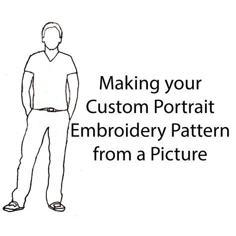 Embroidery Family Portrait Diy, Turn Photo Into Embroidery Pattern, Hand Embroidery Family Portrait, Photo To Embroidery, Embroidery From Photo, Photo Outline Embroidery, Embroidered Pictures Diy, How To Embroider A Picture, How To Embroider People