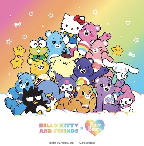 Kitty Care, Grumpy Care Bear, Care Bears Vintage, Loungefly Hello Kitty, Care Bears Cousins, Many Friends, Hello Kitty And Friends, Kitty Drawing, Hello Kitty Backgrounds