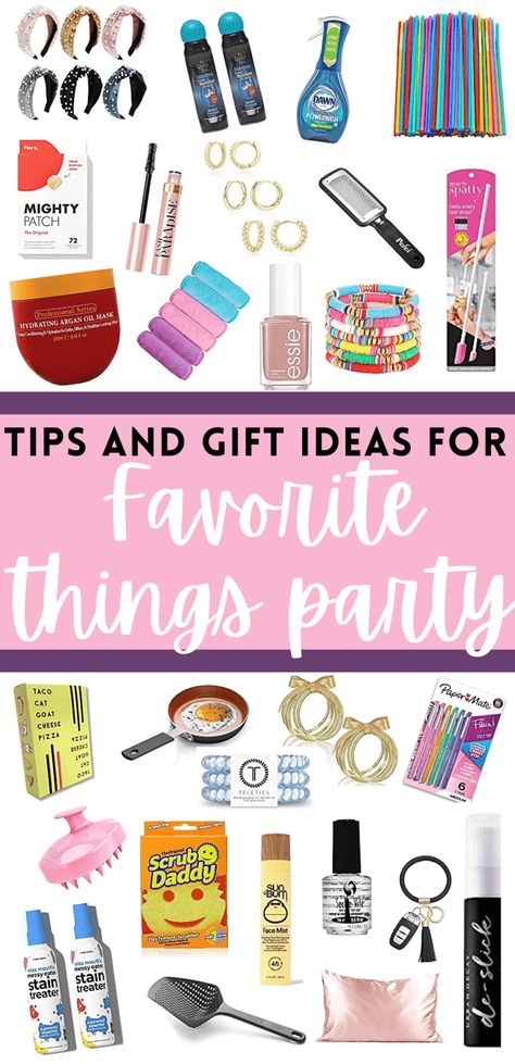 Planning a favorite things party and need gifts that won't break the bank? Check out these favorite things gift ideas that are $15 or less! favorite things party ideas Christmas Favorites Things Party, Fav Things Party Gift Ideas, Cheap Gift Bag Ideas, Summer Favorite Things Party, 3 Of My Favorite Things Party, Favorites Party Ideas, My Favorite Things Gift Exchange, Some Of My Favorite Things, Favorite Things Gift Exchange Game