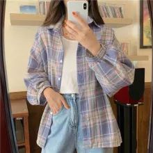 Plaid Shirts Women, Plaid Shirt Women, Shirt Blouses Women's, Autumn Clothing, Cardigan Vintage, Fall Blouse, Plaid Shirts, Blouse Fashion, Shirts Women Fashion