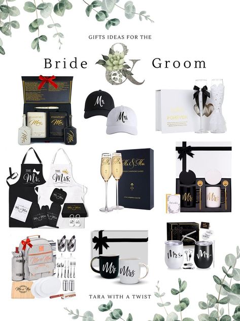 Gift ideas for the bride & groom; gift ideas for newlyweds Mr & Mrs Gift Ideas, Good Wedding Gifts For Bride And Groom, Bride To Groom Gift, Gift Ideas For Bride And Groom, Gift Ideas For Groom From Bride, Bride And Groom Gift Ideas, Wedding Gift For Bride And Groom, Gift Box For Groom, Bride Gifts From Groom