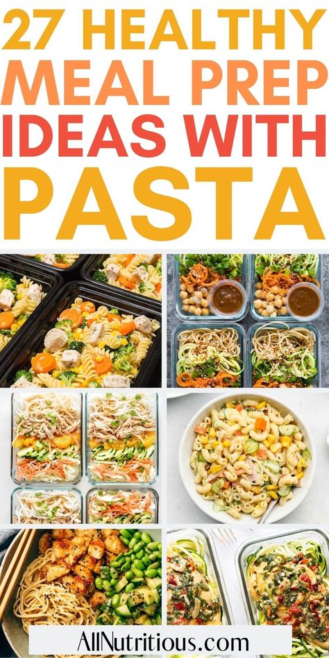 You can easily enjoy more nutritious meals for lunch this week when you make these delicious pasta meal prep recipes. Make these filling meal preps with pasta and enjoy more healthy lunches and meal prep dinners this week. Italian Meal Prep Healthy Recipes, Healthy Pasta Meal Prep Clean Eating, Pasta Pack Lunch Ideas, Pasta Lunch Ideas To Work, Meal Prep Chicken And Pasta, Meal Prep Lunch Ideas Pasta, Healthy Meal Prep For Lunch At Work, Meal Prep Pasta Salads, Sausage Lunch Meal Prep