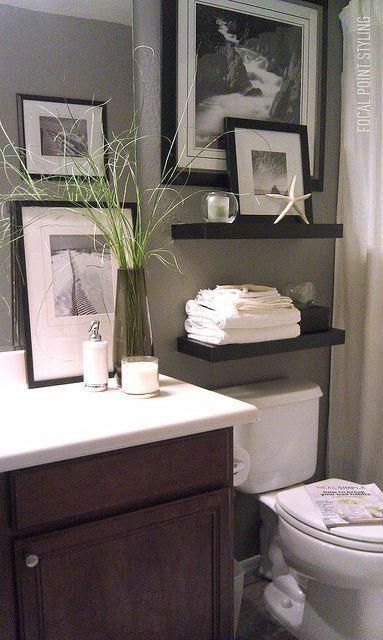 Shelves Above Toilet, Small Apartment Bathroom, Over Toilet, Small Remodel, Bathroom Decor Apartment, Decor Baie, Room Shelves, Guest Bathrooms, Apartment Bathroom