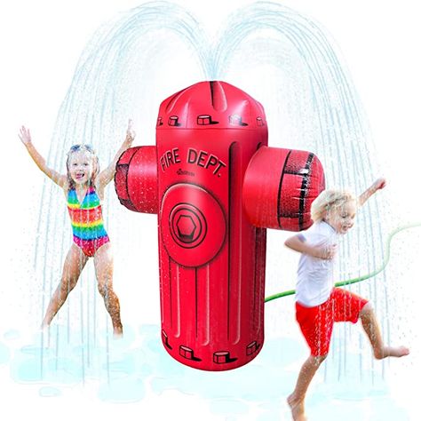 Amazon.com: GoFloats Giant Inflatable Fire Hydrant Party Sprinkler - 5 Feet Tall Yard Sprinkler for Kids Summer Fun, Red : Toys & Games Luxury Pool Floats, Flamingo Pool Float, Pool Toys For Kids, Baby Ball Pit, Red Play, Flamingo Pool, Summer Fun For Kids, Inflatable Pool Floats, Firetruck Birthday