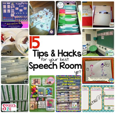 15 Ideas for Organizing Speech Materials: Round Up Post - Speech 2U Speech Classroom Decor, Speech Therapy Organization, Slp Organization, Ideas For Organizing, Room Organization Ideas, School Speech Therapy, Speech Path, Preschool Speech, Speech Therapy Materials