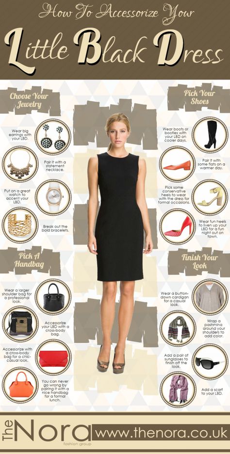 From Visually. Here are some great ideas for accessorizing your Little Black Dress. Black Dress Design Ideas, Black Dress Outfit With Heels, Black Dress Styling Ideas Classy, How To Style Black Dress Classy, Long Black Dress Accessories, Jewelry To Wear With Black Dress, How To Wear A Black Dress, How To Accessorize A Dress, Jewelry For Black Dress Formal