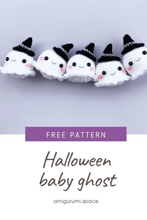 Halloween Amigurumi Ghost Free Pattern, Free Ghost Amigurumi Pattern, Baby Ghost Crochet Pattern, Crocheted Ghost Pattern, Halloween Free Pattern Crochet, Tiny Crochet Ghost Pattern, Crochet A Ghost, Ghost Amigurumi Pattern, Free Amigurumi Halloween Patterns