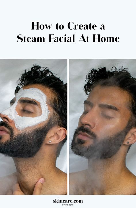 Steam facials are a form of self care you can easily try at home. Here’s your step-by-step guide on how to do so. When To Steam Your Face, Men’s Facial Care, Facials For Men, Face Steaming Routine, Men Facial Skin Care, Mens Facial Care, Steam Facial At Home, Facial For Men, At Home Facials