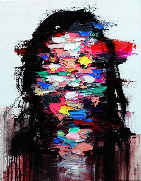 Complexity of human emotions, which is hard to be defined in one word, is left as momentary traces on the empty space, after the long agony of the artist’s inner side. Human Emotions, One Word, Abstract Painting, Human, Canvas, Black, Art