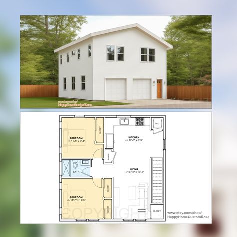 30' X 30' Two Bedroom Garage Apartment Architectural Plan With Elevations & Materials Blueprint Digital PDF - Etsy Canada Adu Garage, Above Garage Apartment, Garage Apartment Floor Plans, Garage Plans With Loft, Garage Apartment Plan, Architectural Plan, Plan Garage, Garage Guest House, Loft Plan