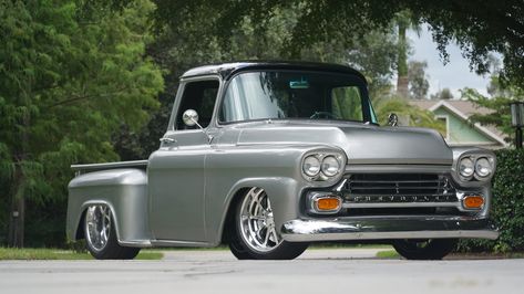 1959 Chevrolet Apache Custom Pickup at Kissimmee 2023 as S49 - Mecum Auctions Street Truck, 57 Chevy Trucks, 67 72 Chevy Truck, Chevy Trucks Older, Chevy Apache, Chevrolet Apache, Chevy Stepside, 72 Chevy Truck, Vintage Pickup