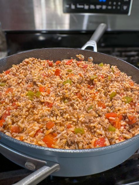 Unstuffed Pepper Skillet (One Pot Recipe) Healthy Unstuffed Pepper Casserole, Unstuffed Sausage And Peppers, One Pot Unstuffed Peppers, Pepper Meals Healthy, One Pot Stuffed Pepper Skillet, One Pot Unstuffed Pepper Skillet, Stuffed Bell Peppers Ground Beef And Rice Skillet, Unstuffed Pepper Skillet Ground Beef, One Pan Stuffed Pepper Skillet