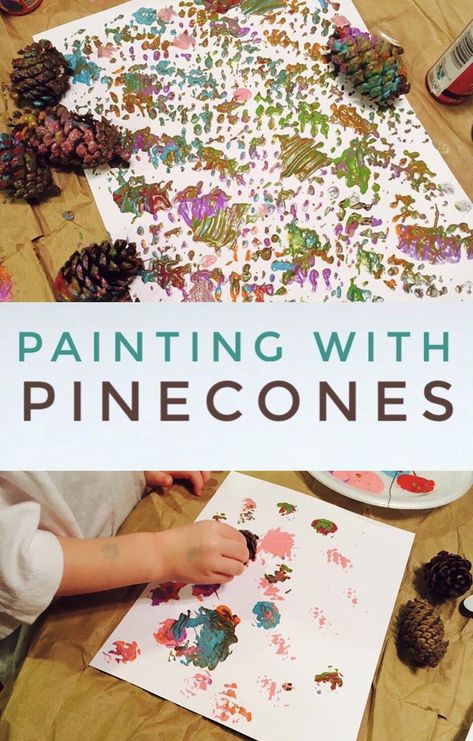 Pine Cone Painting, Cone Painting, Forest School Activities, Fall Preschool Activities, Eyfs Activities, Fall Arts And Crafts, Fall Art Projects, Preschool Craft, Nursery Activities