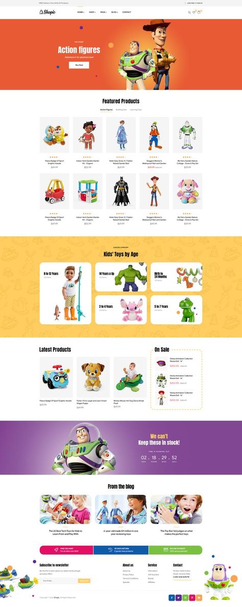 Shopic is an Innovative Multistore eCommerce WordPress Theme created for any eCommerce shop and store. It has 14+ well-designed & well-coded homepage demos of many fields. See home 7: Toys & Kids. It's suitable for anyone who are looking for a theme for their toys store, kids store,... #pavothemes #shopic #wordpresstheme #woocommerce #ecommercestore #onlineshop #templates #toys #kids #children Ui Website, Woo Commerce Wordpress, Ecommerce Shop, Toys By Age, Ecommerce Themes, Homepage Design, Ecommerce Design, Ecommerce Website Design, Wp Themes