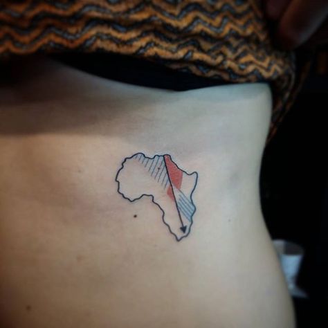 Arrow Pointing to South Africa Africa Tattoos, Globe Tattoos, African Tattoo, Map Of Africa, Princess Tattoo, Girl Arm Tattoos, Map Tattoos, Wrist Tattoos For Women, Makeup Tattoos