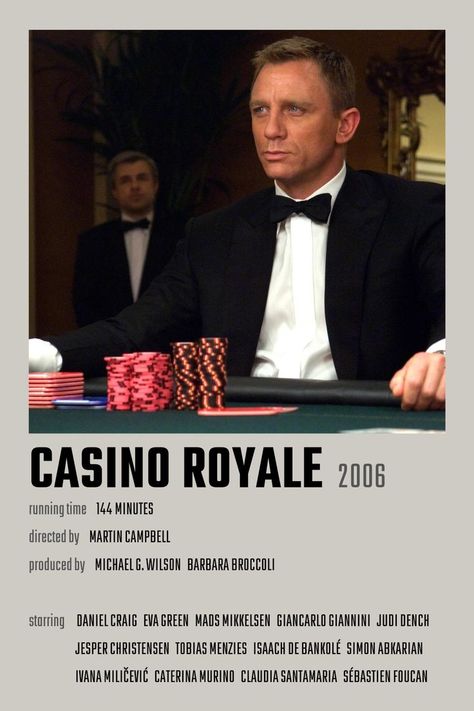 Casino Royale Movie Poster, Casino Royale Aesthetic, 007 Photoshoot, Casino Royale Poster, Bond Movie Posters, James Bond Aesthetic, 007 Aesthetic, Polaroid Board, Movies Collage