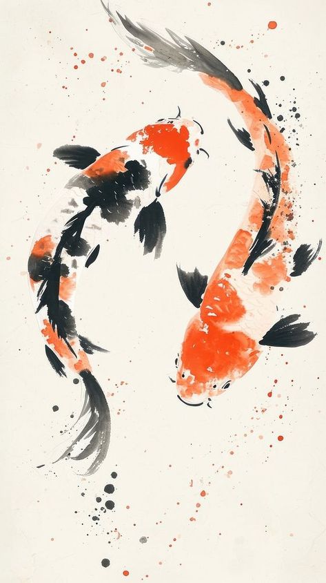 Fish koi painting animal | premium image by rawpixel.com Wallpaper Koi Fish, Fish Illustration Art, Koi Drawing, Koi Fish Wallpaper, Koi Fish Illustration, Koi Wallpaper, Koi Fish Art, Image Of Fish, Koi Painting