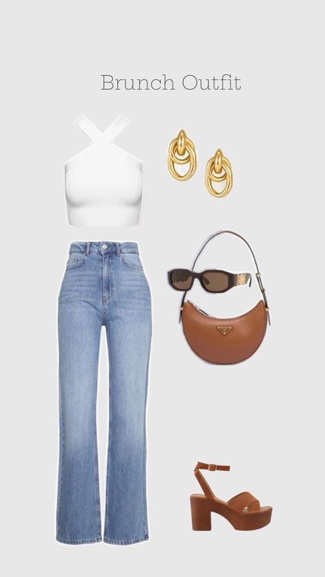 An outfit perfect for a brunch on a summer day. Elegant Brunch Outfit, Simple Brunch Outfits, Simple Brunch, Elegant Brunch, Brunch Outfits, Easy Brunch, Brunch Outfit, Elegant Outfit, Casual Fashion