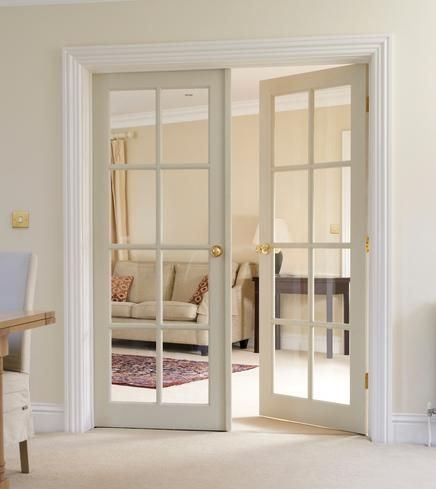 8 Light Clear Pine Glazed | Internal Softwood Doors | Doors & Joinery | Howdens Joinery Internal French Doors, Internal Glass Doors, Room Divider Doors, Living Room Door, Glass Doors Interior, Door Design Interior, House Doors, Glazed Door, French Doors Interior