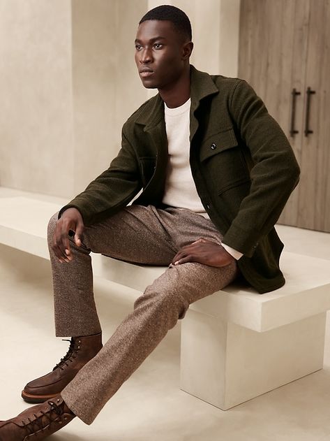 Men’s Fall And Winter Fashion, John Smedley Men, Thanksgiving Outfits For Men, Men’s Work Fashion, Men’s Work Outfits Winter, Green And Brown Outfit Men, Men’s Christmas Outfit, Chic Mens Fashion, Green Outfits Men