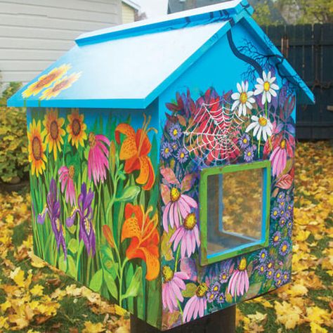 It’s a Mailbox … It’s a Bird House … No, Wait, It’s a Library! | On Wisconsin Magazine Little Free Library Plans, Little Free Pantry, Tiny Library, Street Library, Library Plan, Library Inspiration, Lending Library, Mini Library, Community Library