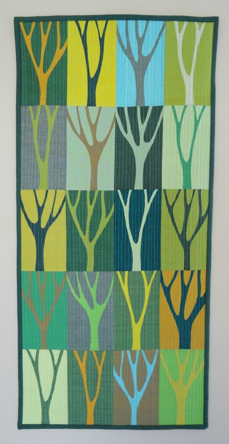 Tree Of Life Quilt Block, Tree Of Life Quilt, Tree Quilt Block, Quilt Modernen, Mini Tree, Landscape Quilts, Tree Quilt, Green Quilt, Trendy Tree