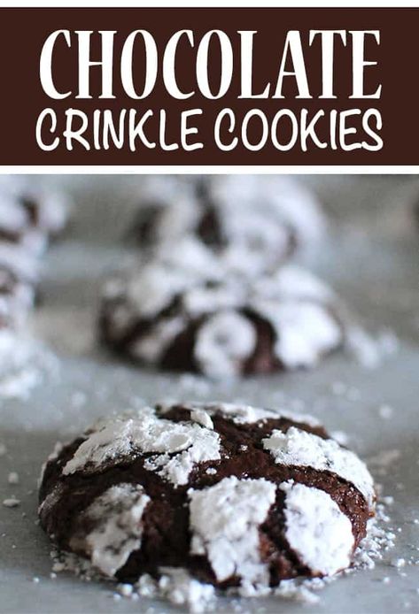 Crinkles Cookies, Chocolate Crinkle Cookies Recipe, Easy Holiday Cookies, Crinkle Cookies Recipe, Chocolate Crinkle, Friday Christmas, Chocolate Festival, Chocolate Crinkle Cookies, Chocolate Crinkles