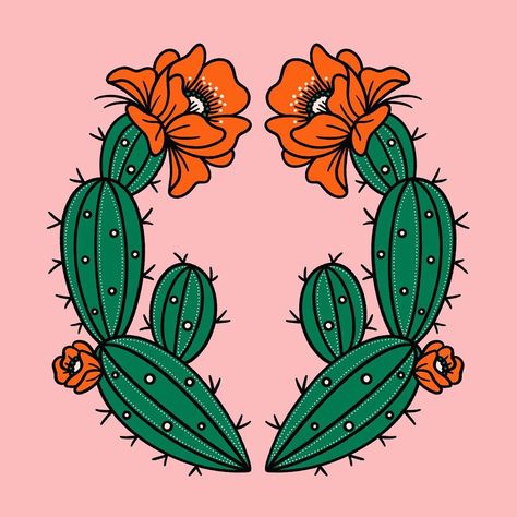 Cactus Flower Illustration, Cactus Flowers Drawing, Christmas Cactus Tattoo, Cactus Flower Drawing, Cactus Flower Tattoo, Watch Backgrounds, Cowgirl Tattoos, Cactus Tattoo, Cactus Illustration