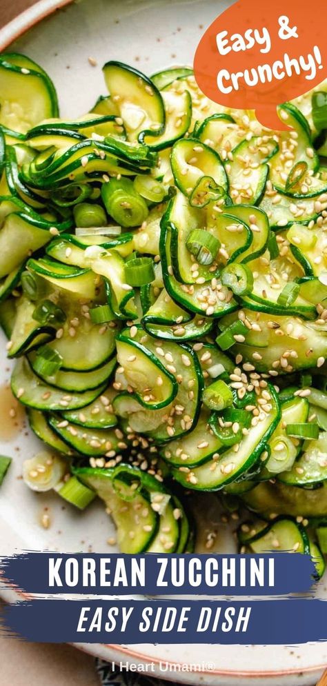 Health Zucchini Recipes, Health Veggie Recipes, Vietnamese Side Dish Recipes, Healthy Sides Recipes, Healthy Zucchini Dinner Recipes, How To Store Zucchini Long Term, Korean Zucchini Recipes, Asian Zucchini Side Dish, Korean Veggie Sides