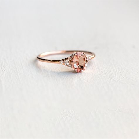 Andover Massachusetts, Delicate Fine Jewelry, Oval Jewelry, Melanie Casey, Handcrafted Engagement Ring, Traditional Engagement Rings, Padparadscha Sapphire, Fine Diamond Jewelry, Sapphire Engagement Ring