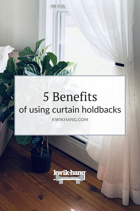 Transform your home effortlessly with Kwik Hang! 🏡 Discover the top 5 benefits of using curtain holdbacks for curtains and drapes in our blog. From enhancing natural light to adding a touch of elegance, these clever solutions bring style and functionality to your space. Click to unveil the secrets! #HomeDecor #CurtainStyle #KwikHangMagic ✨ Curtain Tie Back Ideas, Hanging Curtain Rods, Curtain Installation, Double Window, Curtain Holdbacks, Curtain Styles, Curtain Rod Brackets, Cleaning Curtains, Privacy Curtains