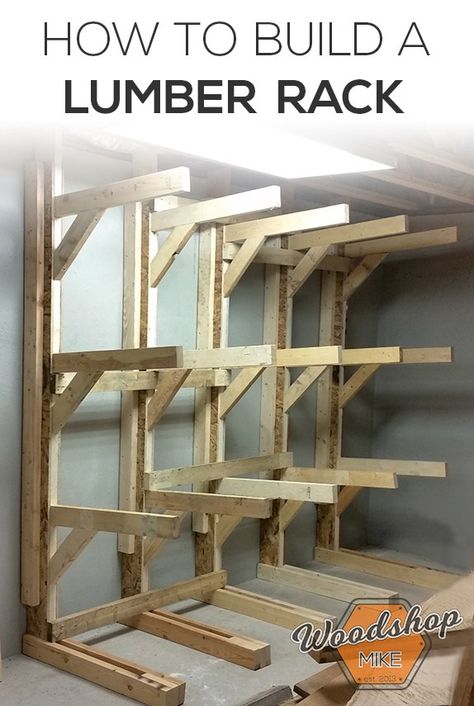 Lumber Storage Rack, Lumber Rack, Wood Storage Rack, Lumber Storage, Wood Crafting Tools, Wood Rack, Woodworking Workbench, Beginner Woodworking Projects, Woodworking Bench