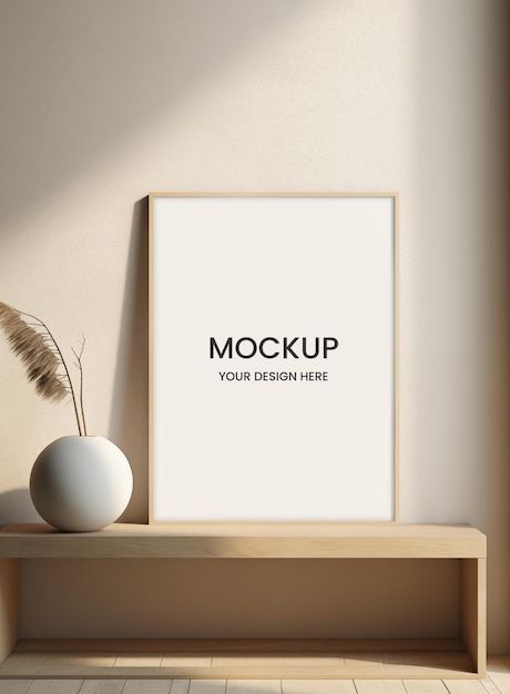 PSD wooden frame wall art mockup | Premium Psd #Freepik #psd Office Wall Mockup, Frame Mockup Free, Mockup Wall Art, Wall Art Mockup, Art Mockup, Wall Mockup, Mosque Art, Mockup Frame, Phone Mockup