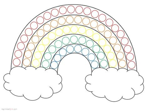 Rainbow Crafts Preschool, Rainbow Template, Dot Rainbow, Dot Marker Printables, Dot Marker Activities, Rainbow Activities, Free Printable Crafts, Dots Free, Rainbow Printable