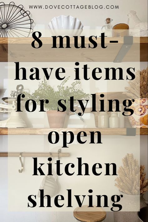 Kitchen shelves Decorating Open Shelves In Kitchen, Styling Kitchen Shelves, Open Kitchen Shelves Decor, Styling Open Kitchen Shelves, Kitchen Floating Shelves Decor, Open Shelving Decor, How To Decorate Kitchen Shelves, Scaffold Board Shelves, Kitchen Shelves Styling