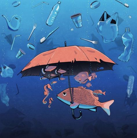 The Problems Of Our Society Through 30 Illustrations Way Illustration, Earth Drawings, Ocean Pollution, Trash Art, Soyut Sanat Tabloları, Plastic Pollution, Art Et Illustration, Art And Illustration, Save Earth